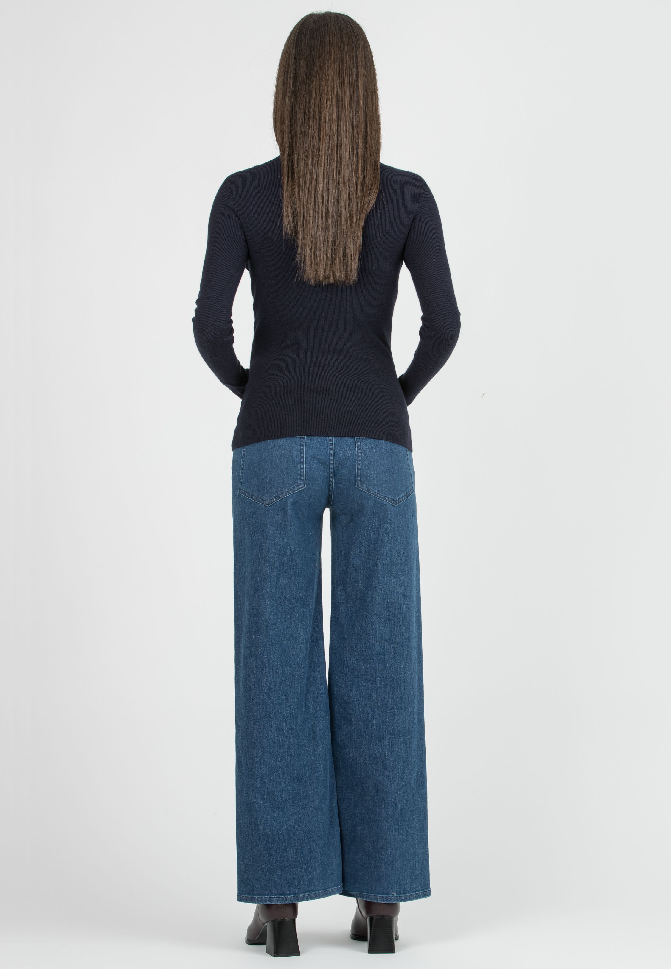 NOAH - Wide Leg Maternity Jeans in Denim (Blu)