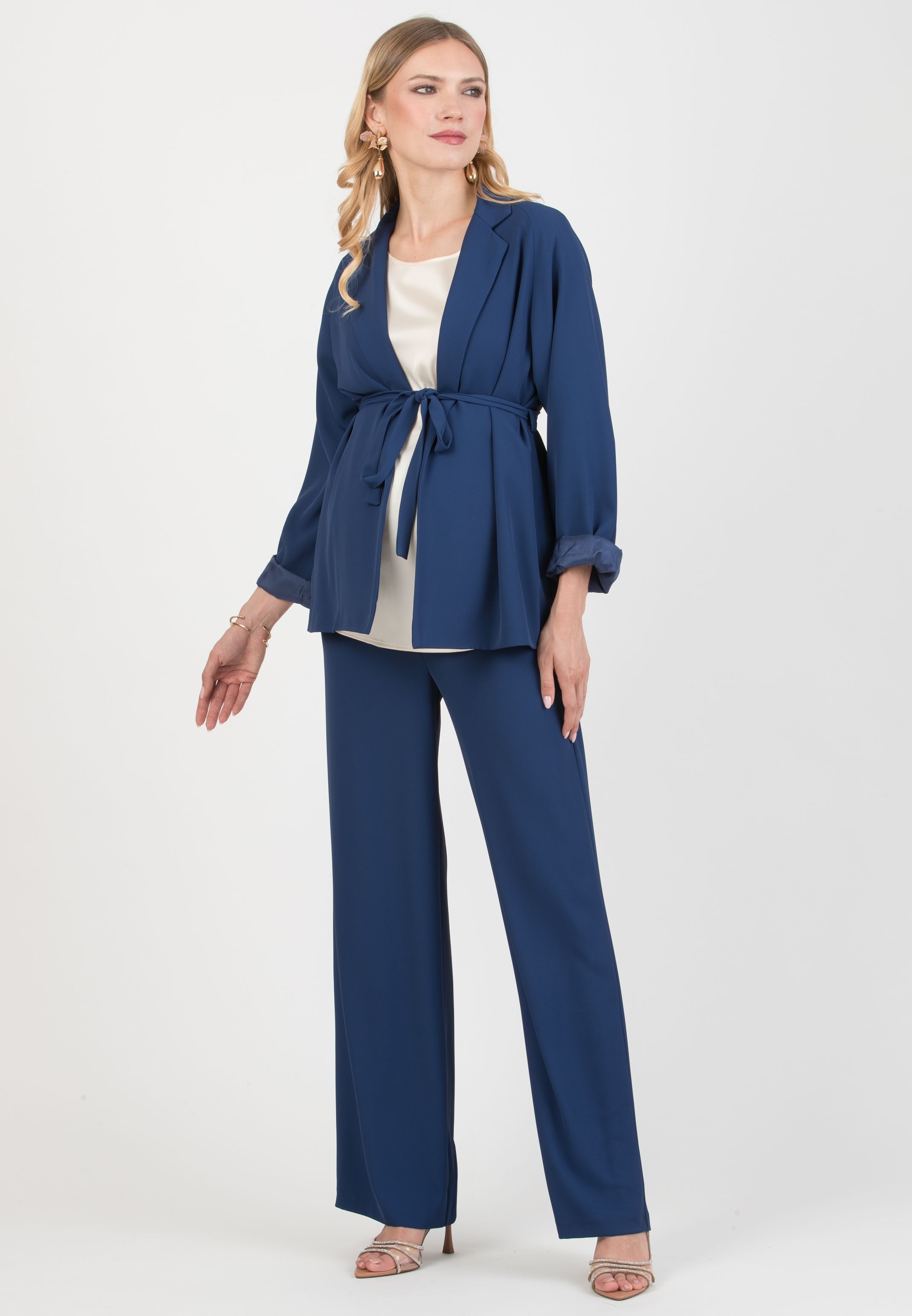 ROBERTA - Maternity Blazer in Cadì (Blu Tampone)