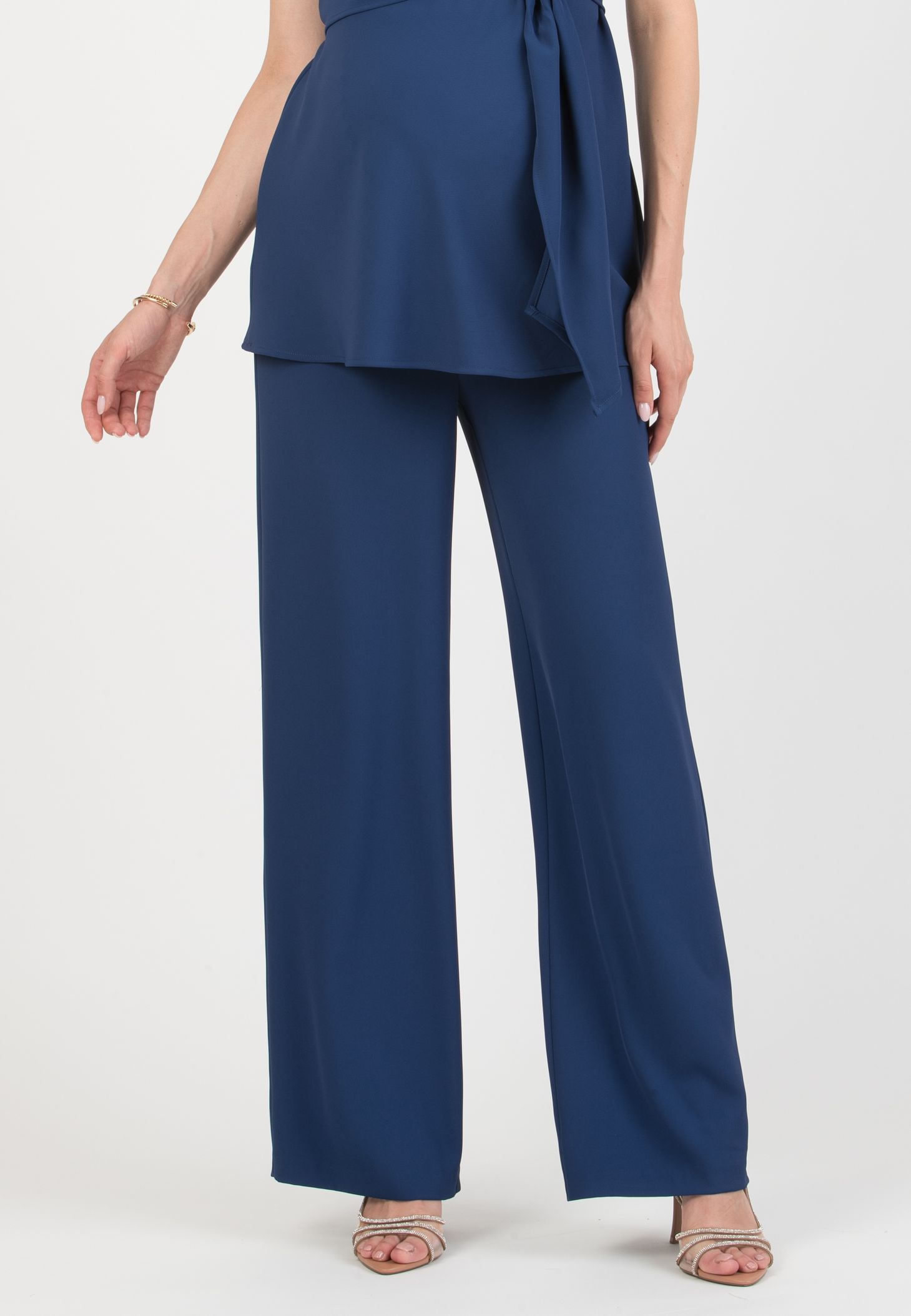 KIMBERLY – Maternity Palazzo Trousers in Cady (Blu Tampone)
