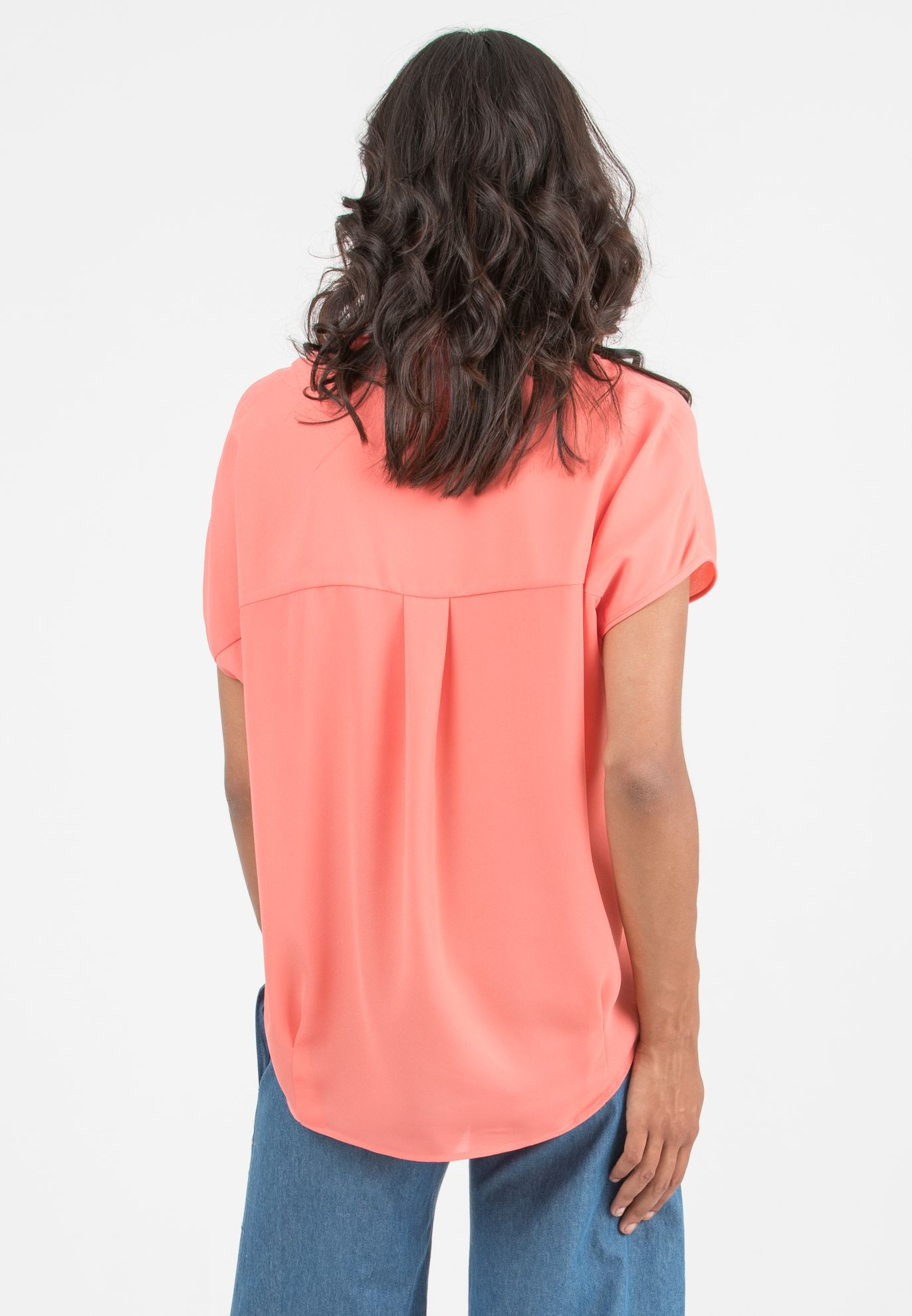 OLIVIA M/M – Oversized Maternity Shirt in Crepe (Corallo)