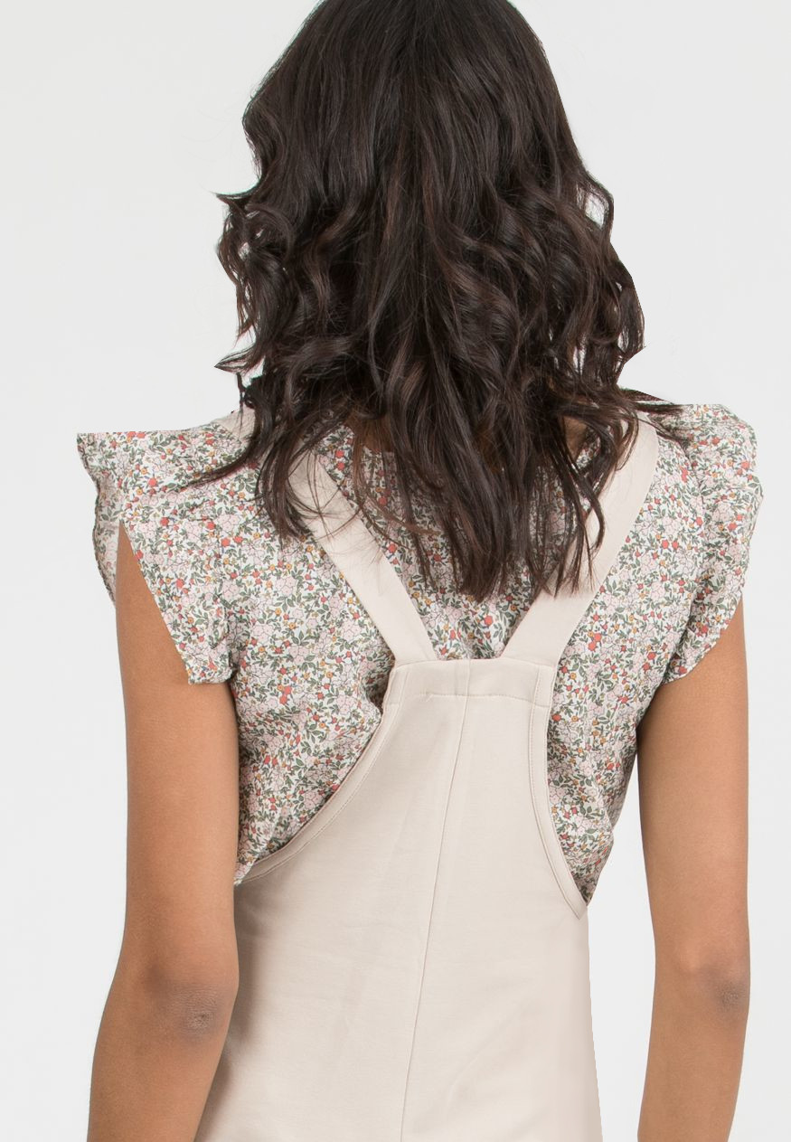 ESTER - Maternity Dungaree in Cotton Sweatshirt (Beige)