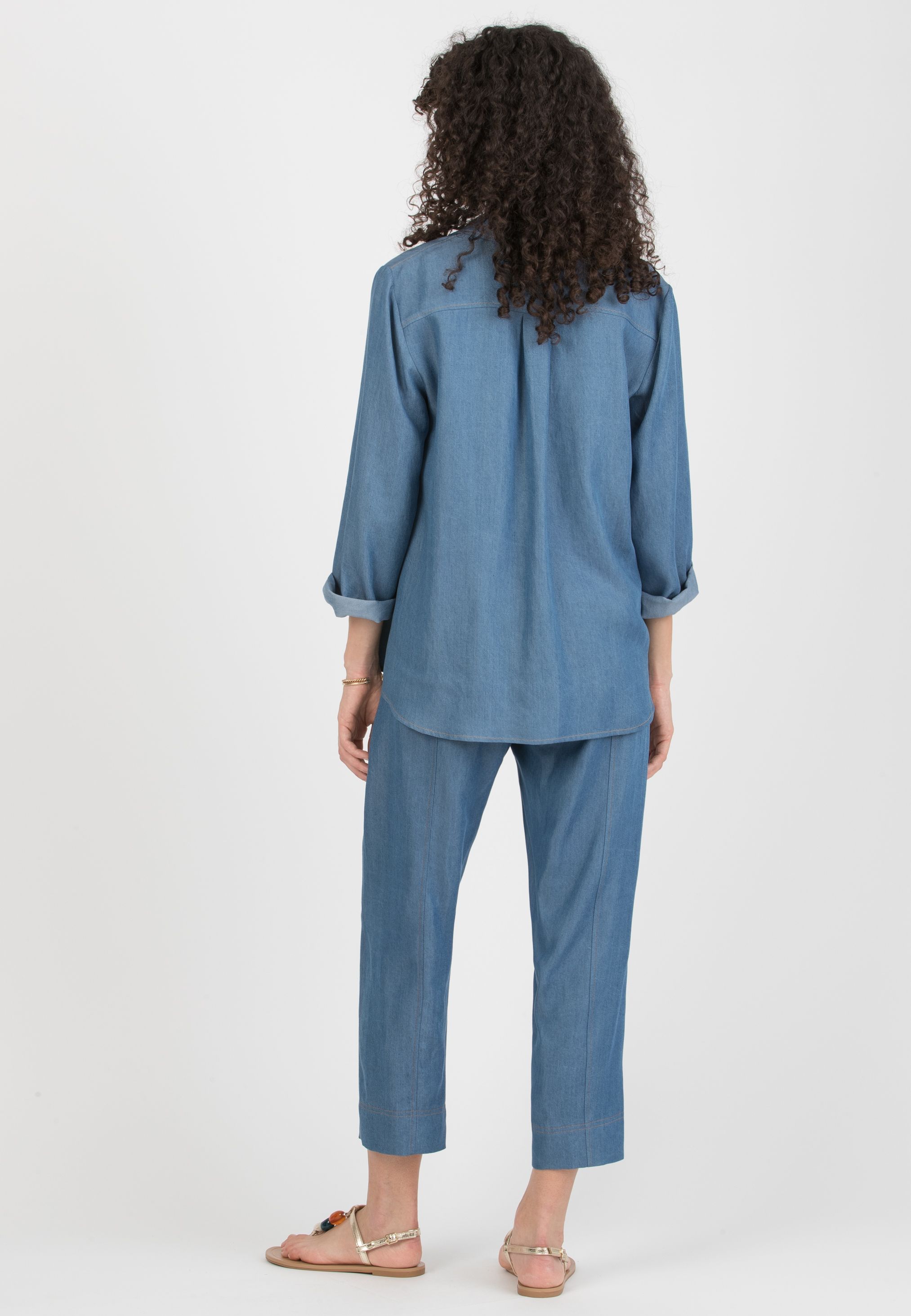 JADEN – Maternity Lyocell Trousers with Elastic Waist (Denim)