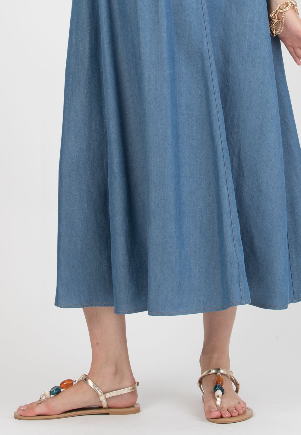 PIPPA – Maternity Lyocell Dress with Denim Effect (Denim)