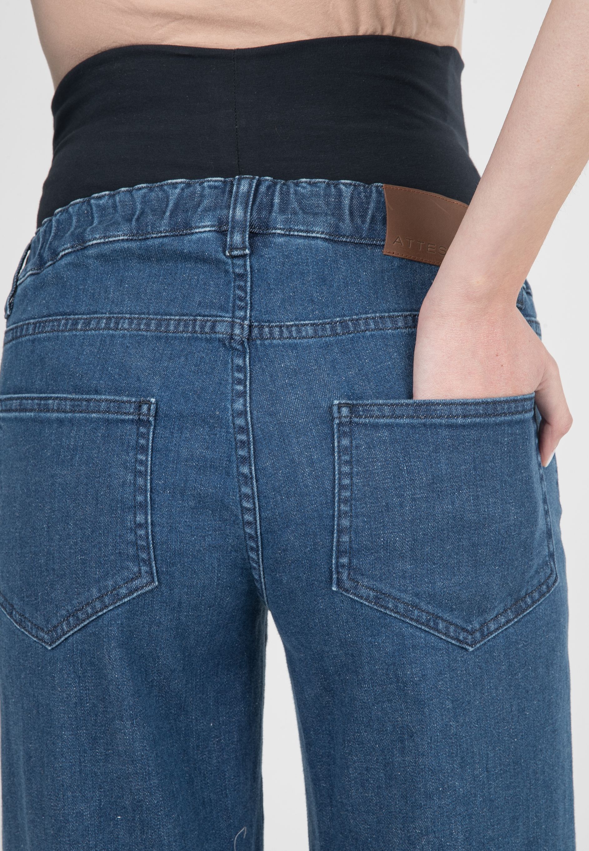 NOAH - Wide Leg Maternity Jeans in Denim (Blu)