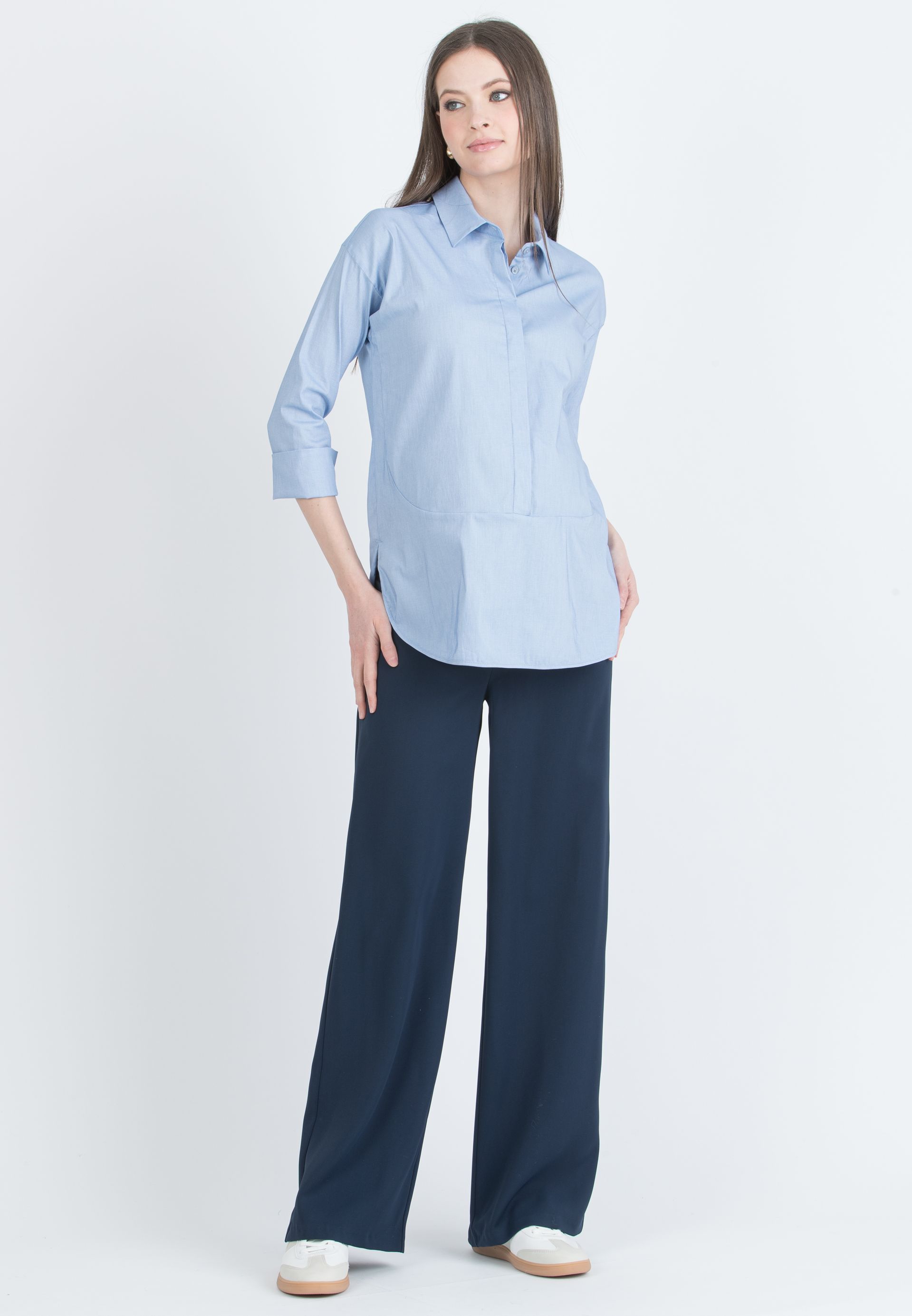 KIMBERLY - Maternity Palazzo Cadì Trousers (Blu)