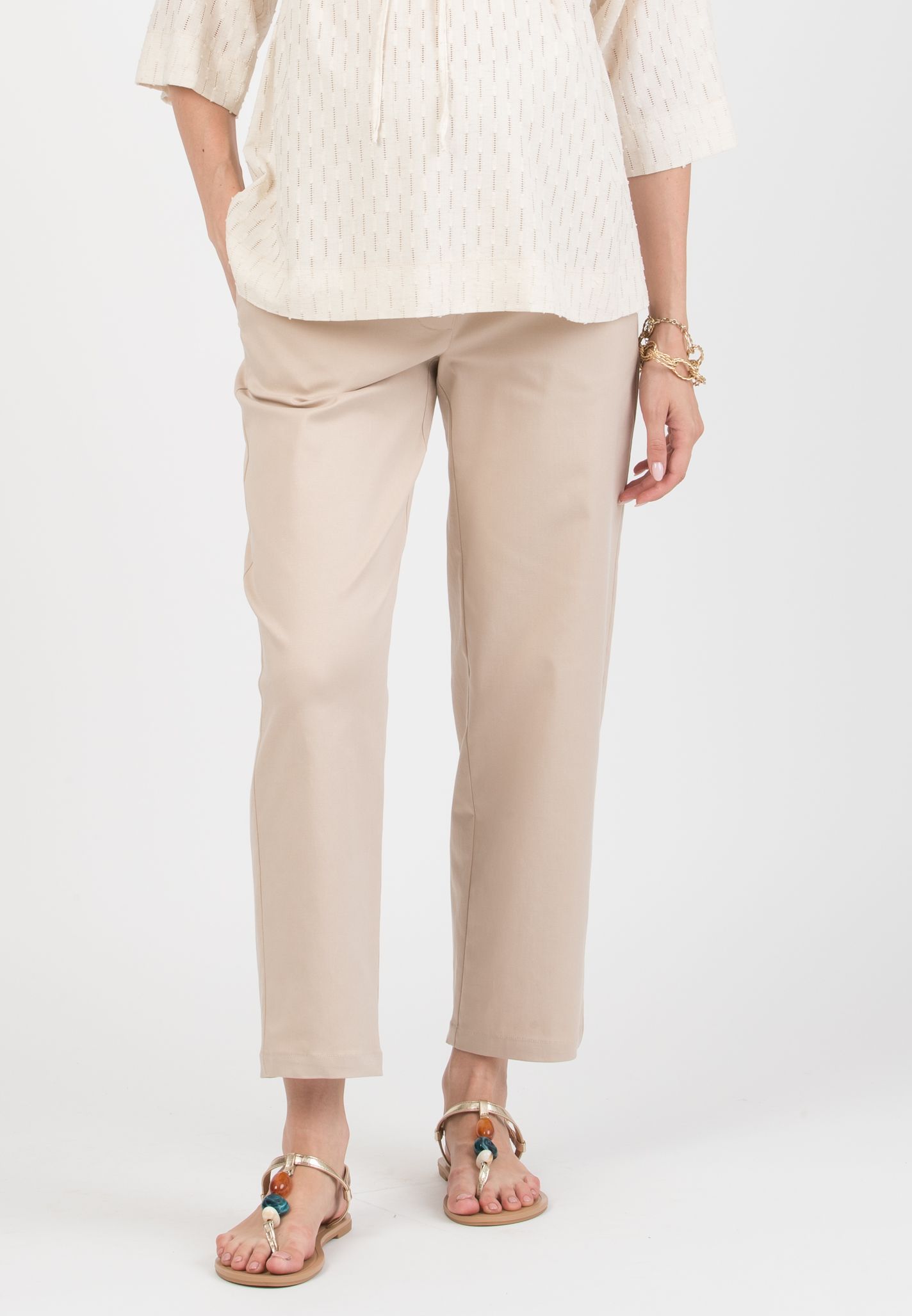 CHARLIE – Maternity Balloon-Fit Trousers in Lyocell (Beige)