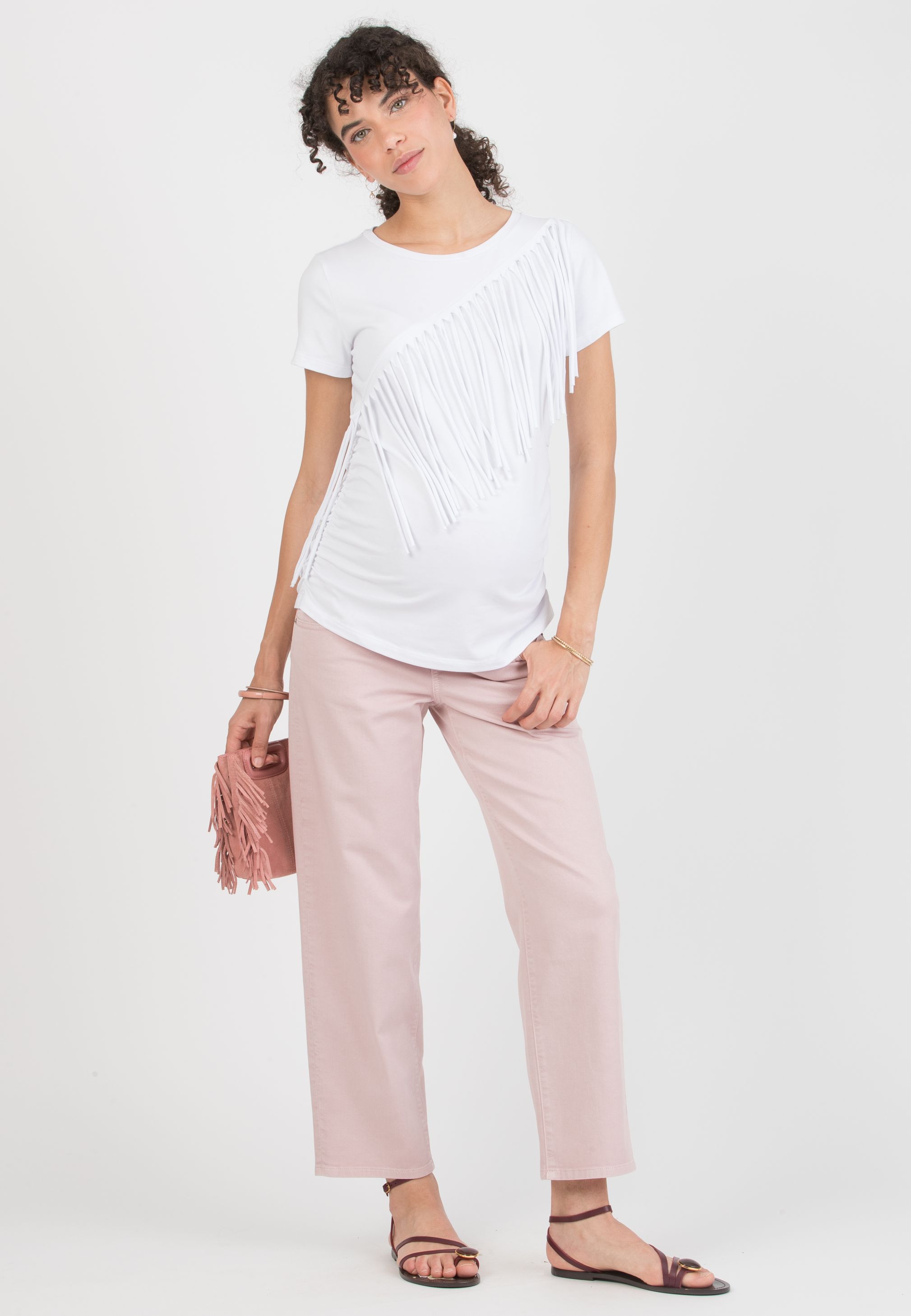 RHIANNA - Jeans Premaman Balloon Fit (Rosa)