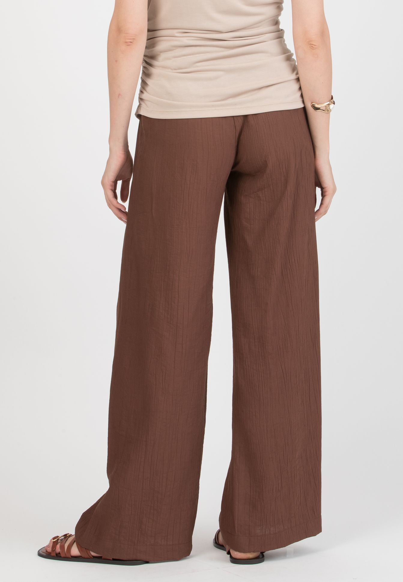GUENDALINA LG - Maternity Palazzo Trousers in Viscose (Marrone)