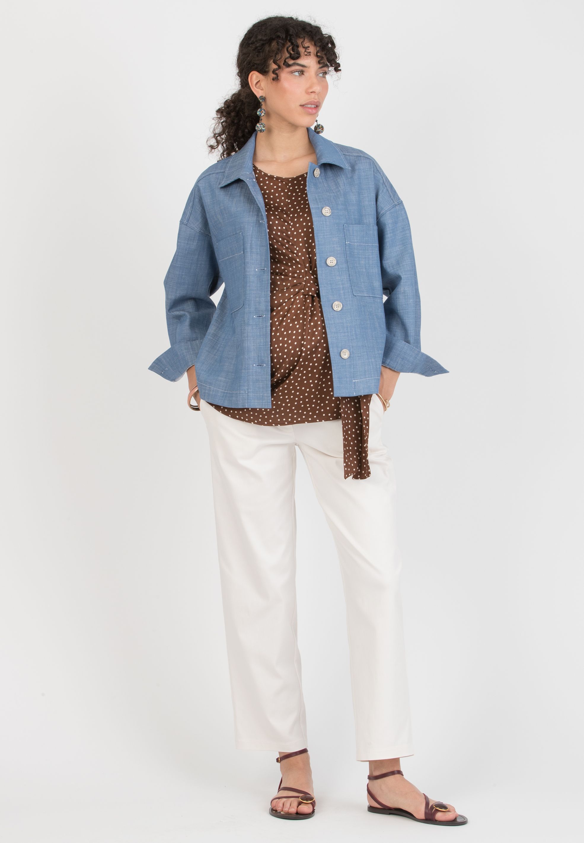 NINA - Maternity Denim Shirt Jacket (Azzurro)