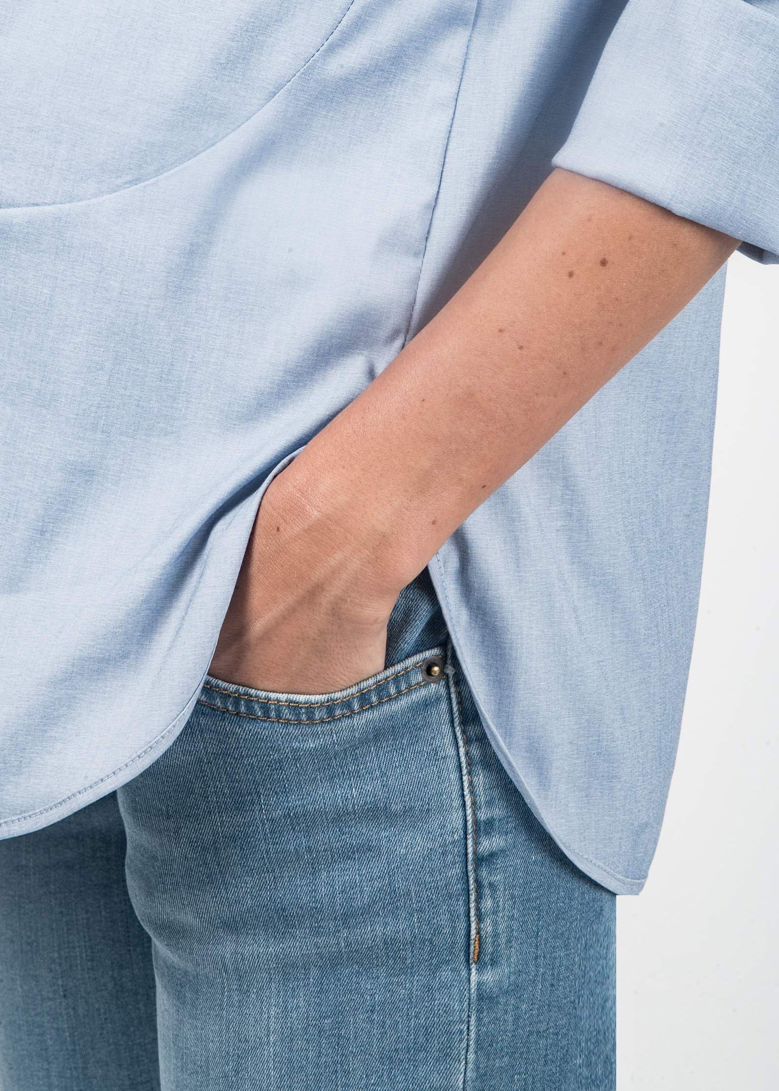 GIADA - Cropped Straight Maternity Jeans with Fringed Hem (Azzurro)