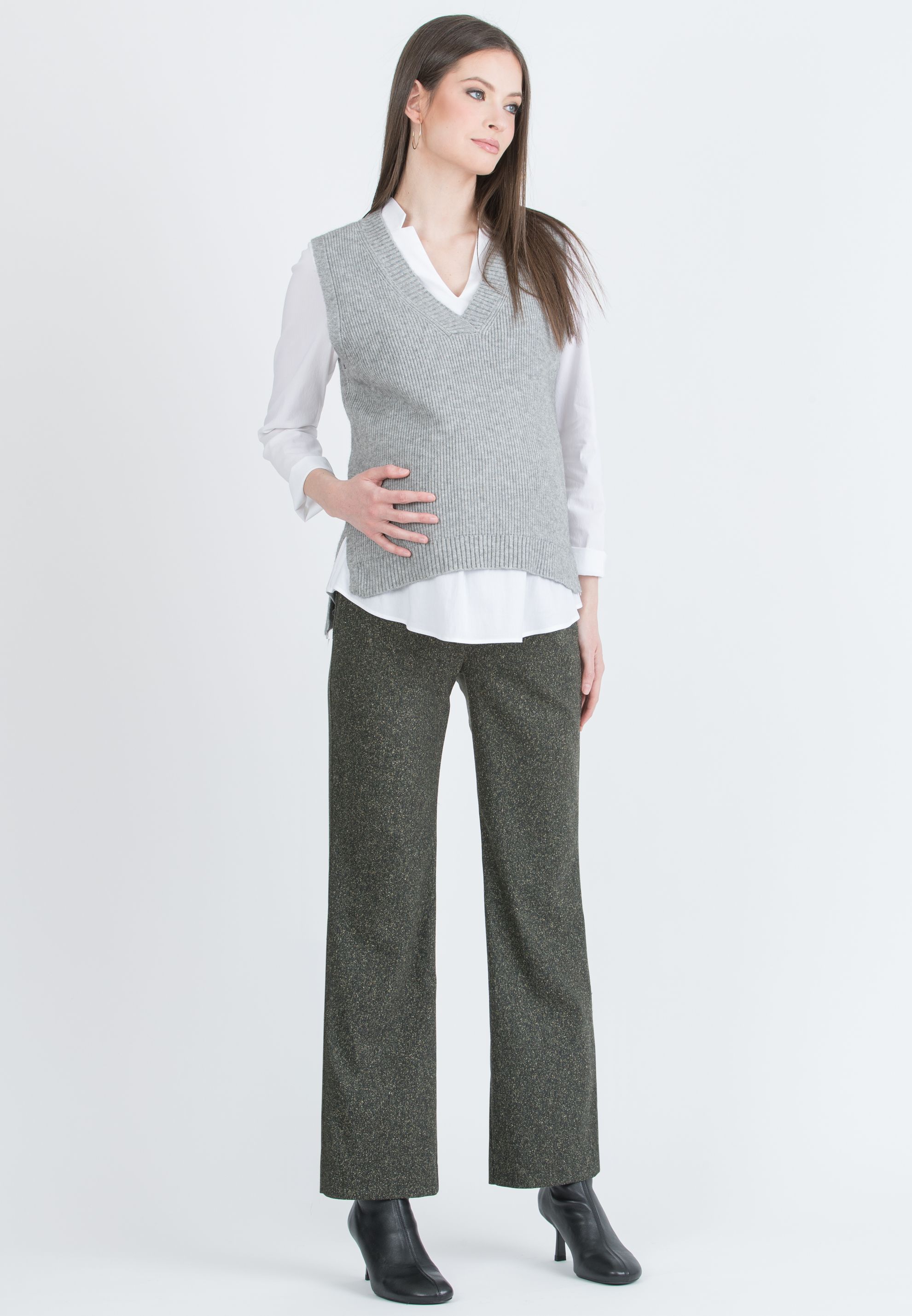 ALEX – Maternity Trousers in Patterned Fabric (Verde)