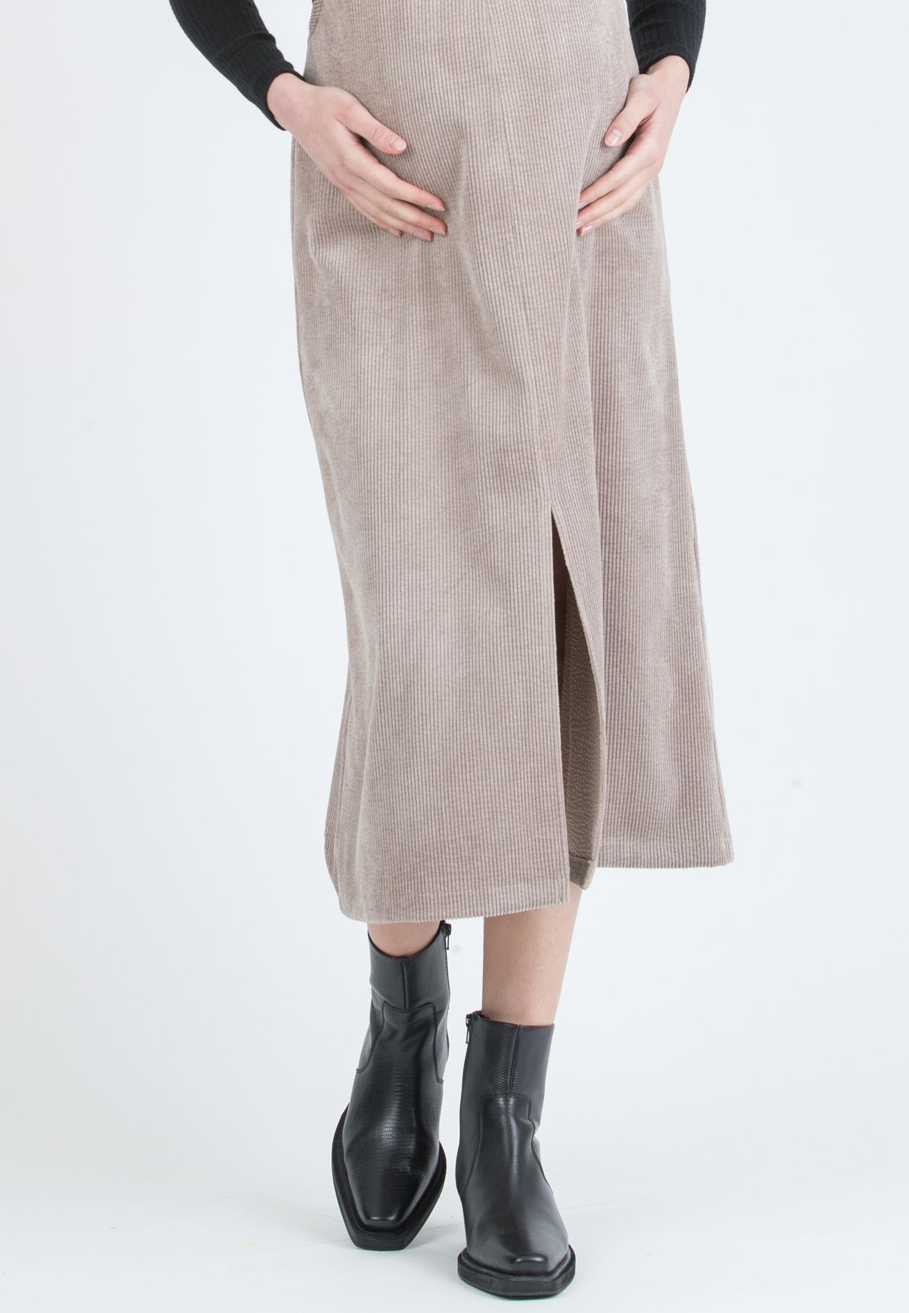 PAMELA – Maternity Corduroy Pinafore (Tortora)