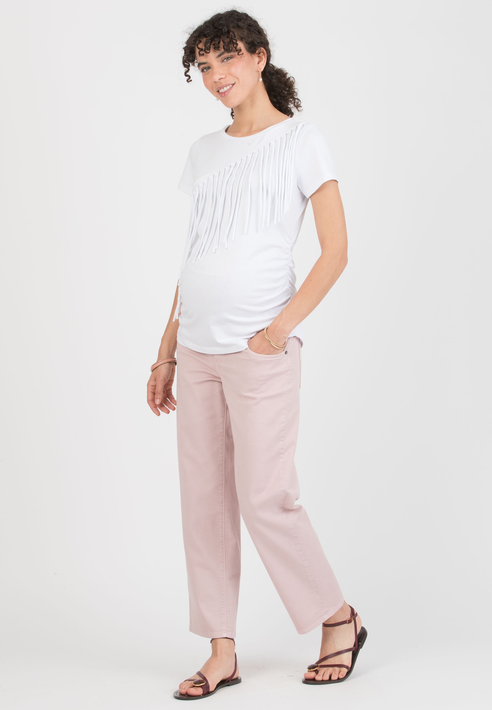 RHIANNA - Jeans Premaman Balloon Fit (Rosa)