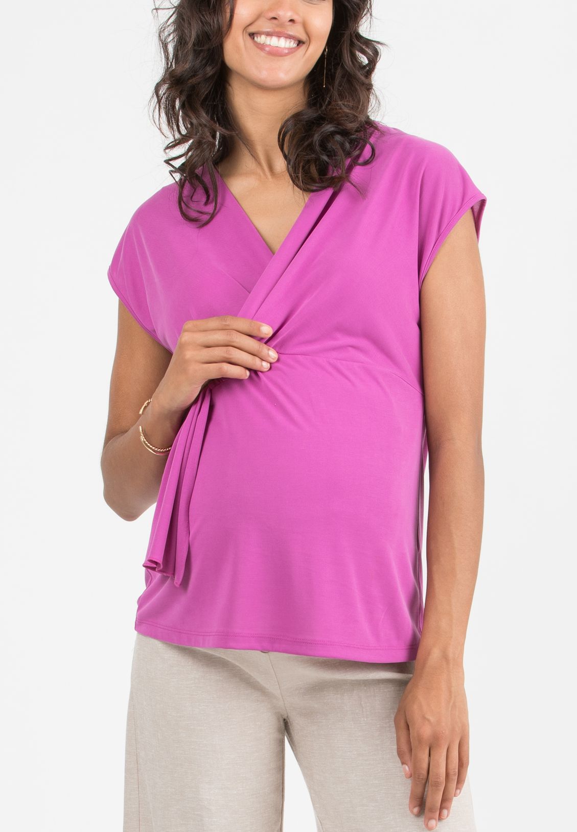 LOUISE - Maternity & Nursing Blouse in Modal (Ciclamino)