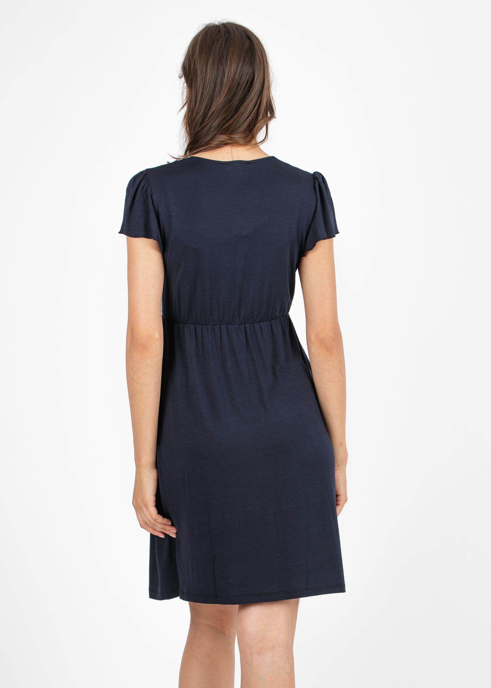 Maternity & Nursing Nightie with Lace Details (Blu Scuro)