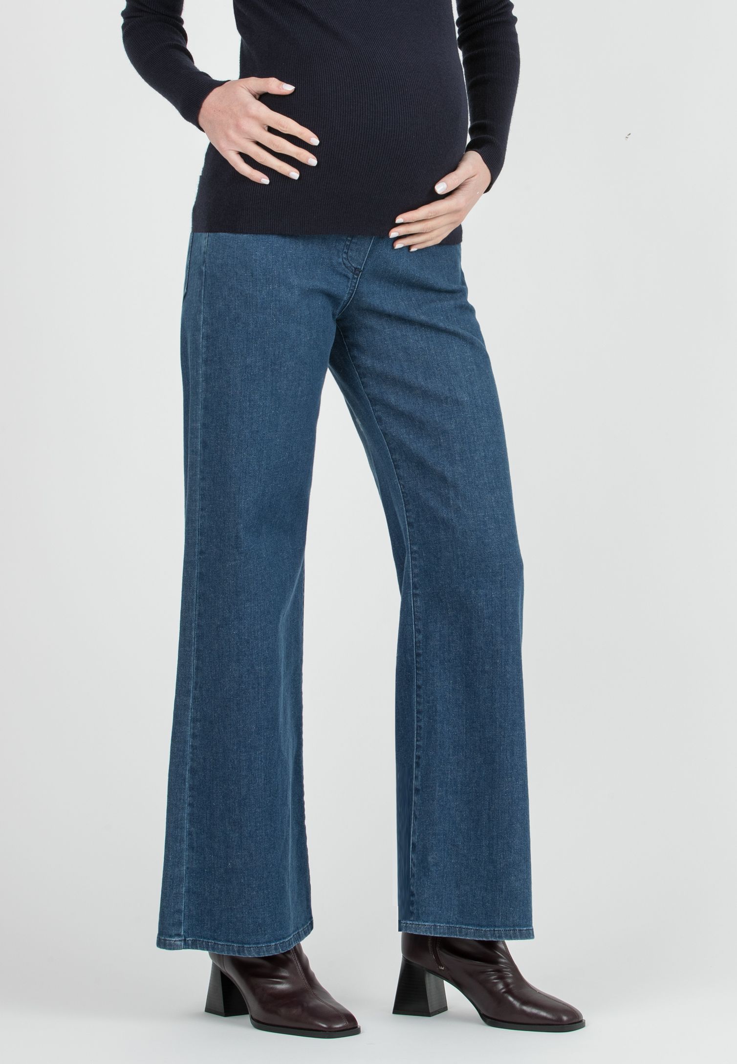 NOAH - Wide Leg Maternity Jeans in Denim (Blu)