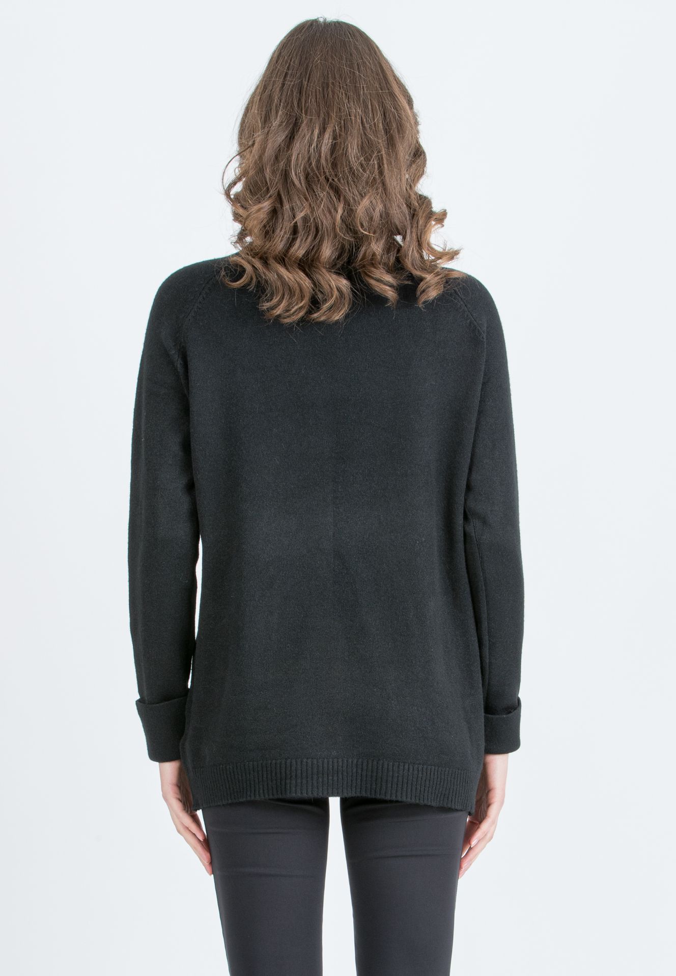 ALBA - Maternity Jumper with High Neck and Pockets (Nero)