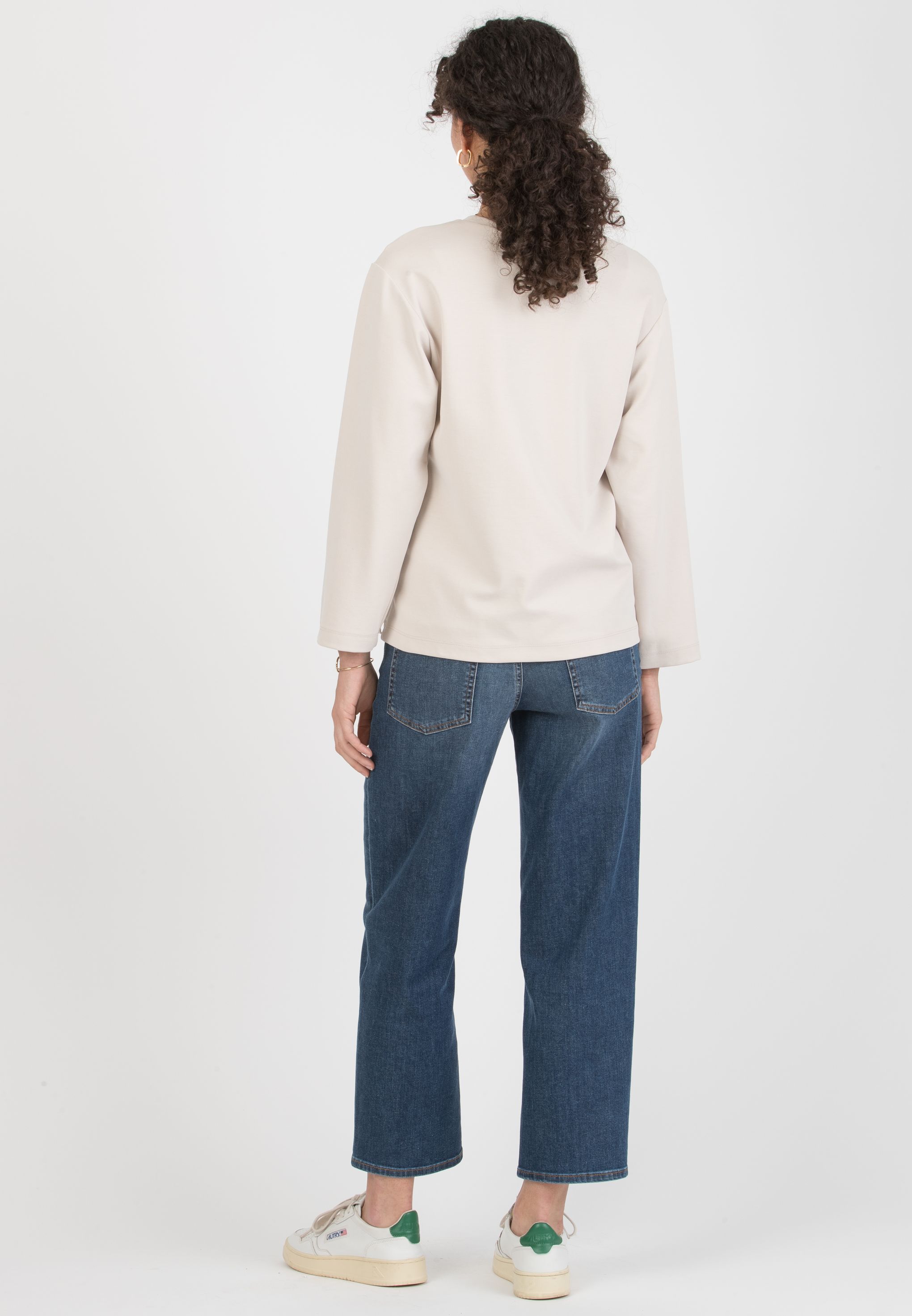 REMY – Maternity Modal Sweatshirt with Ruched Detail (Gesso)