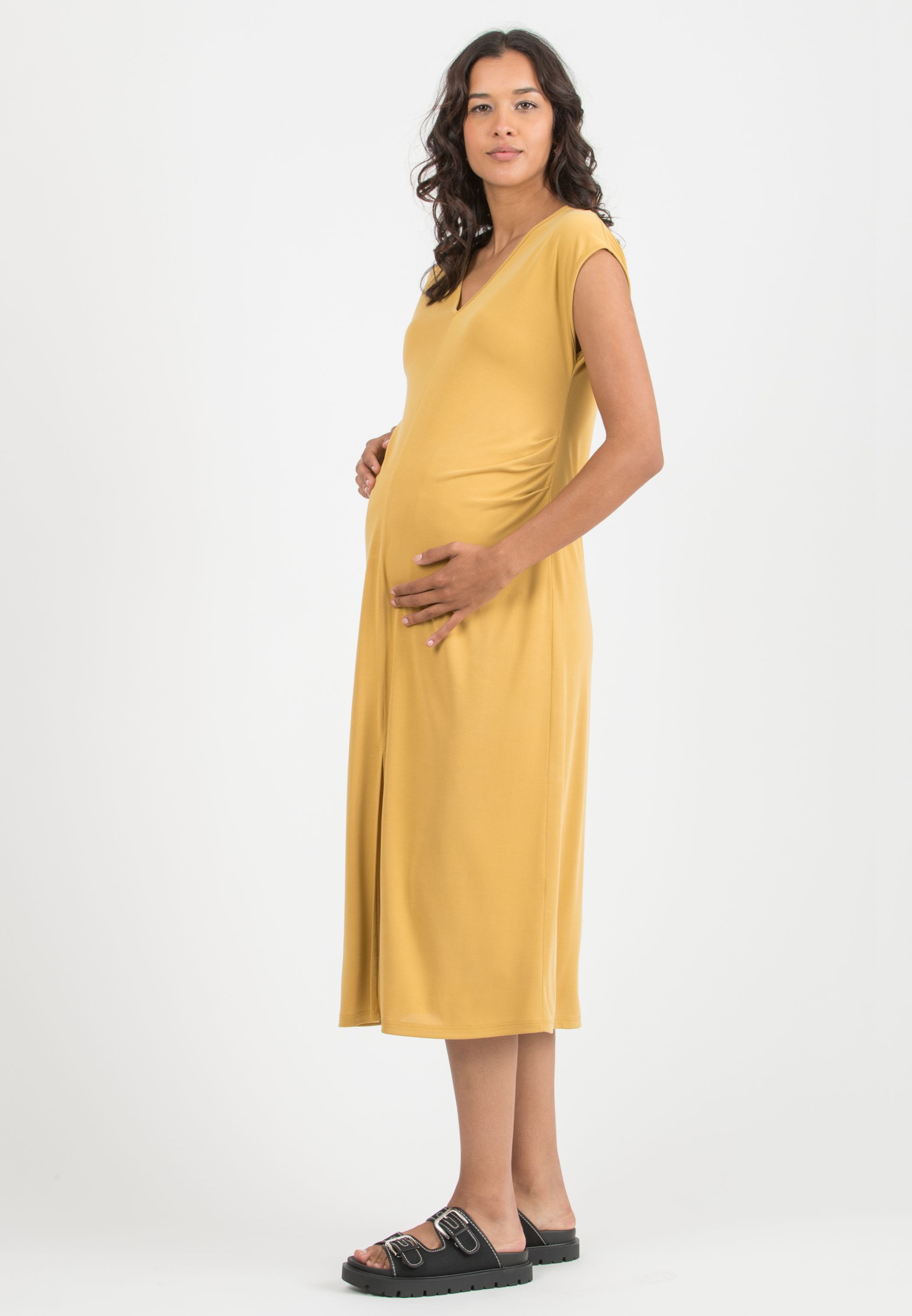 MARLON – Maternity Dress in Tencel Jersey (Senape)