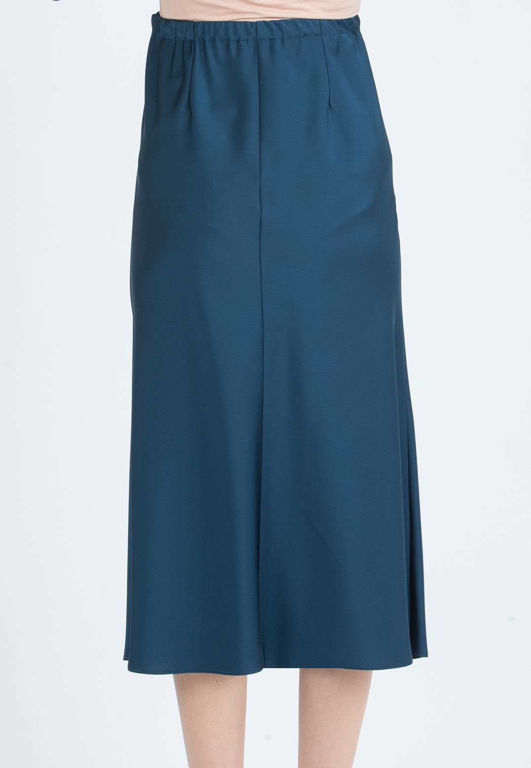 PIA – Flared Maternity Skirt in Satin (Blu)
