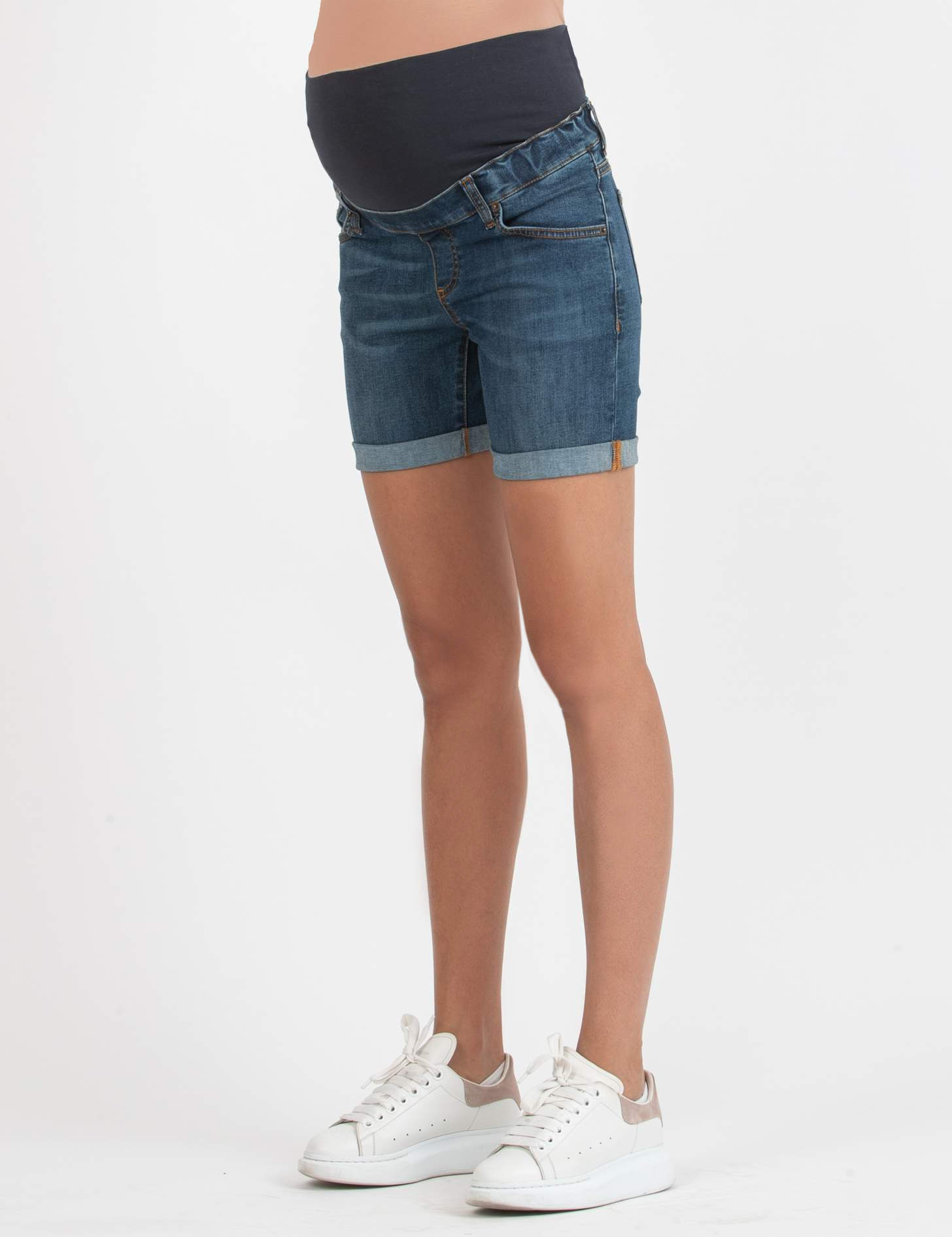 FRIDA - Pantaloncini Premaman Skinny in Denim Stretch (Blu)