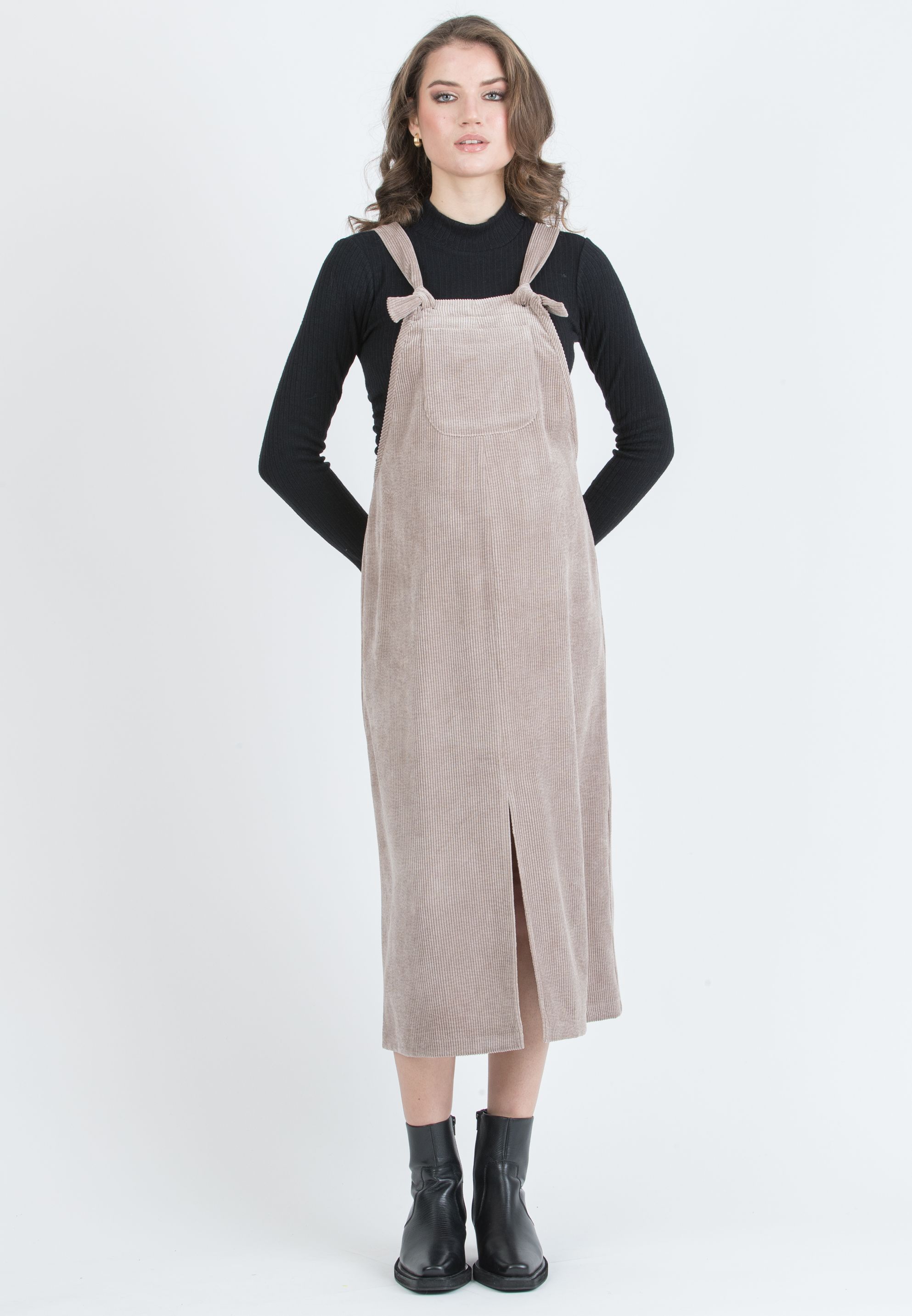 PAMELA – Maternity Corduroy Pinafore (Tortora)