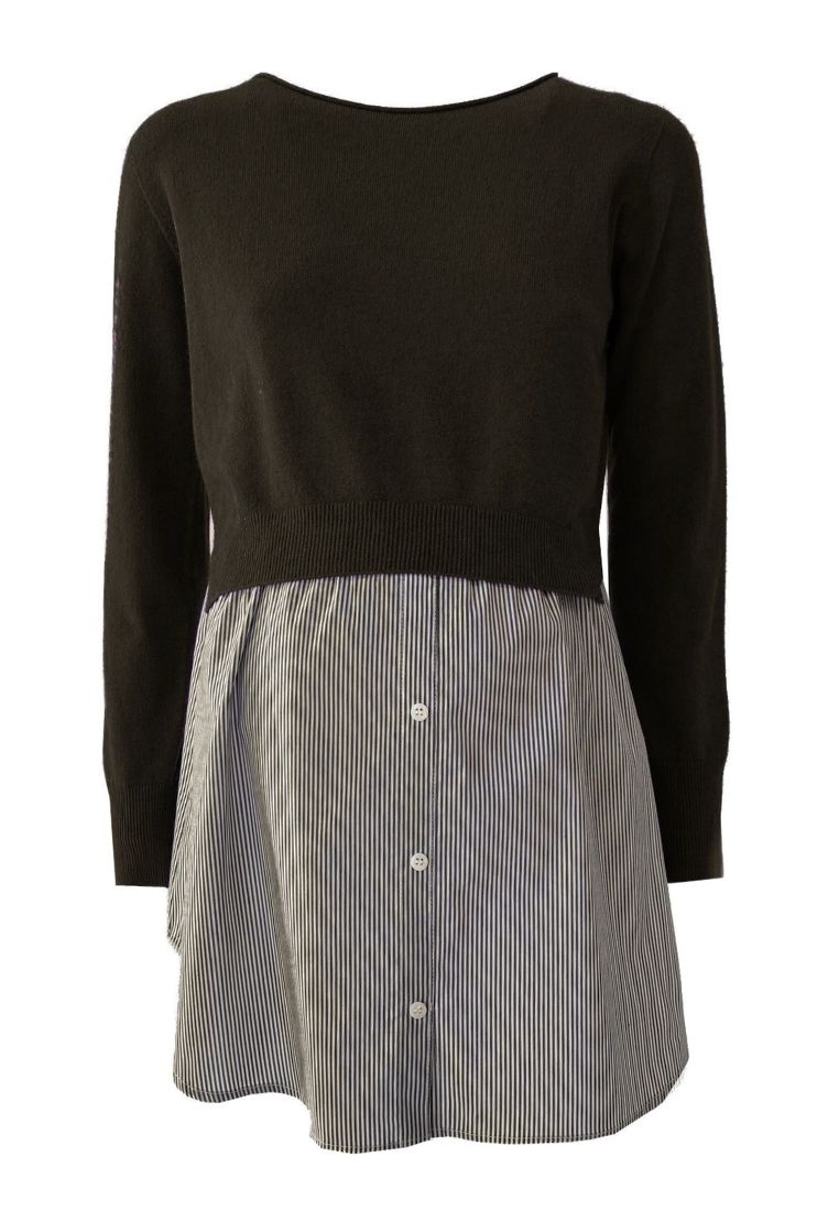 ANGELA R - Maternity & Nursing Sweater with Matching Striped Top (Nero)