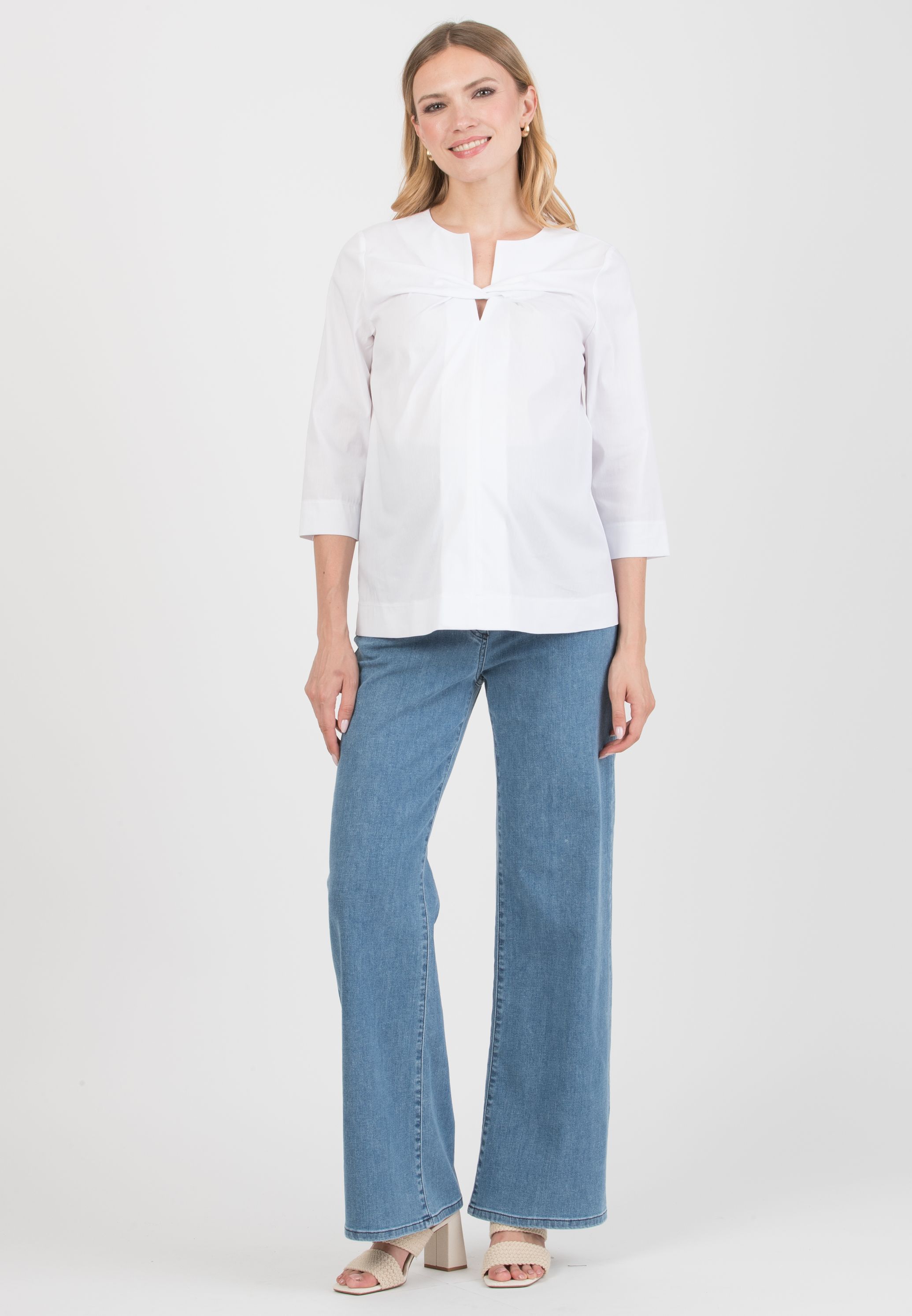 NOAH - Wide Leg Maternity Jeans in Denim (Azzurro)