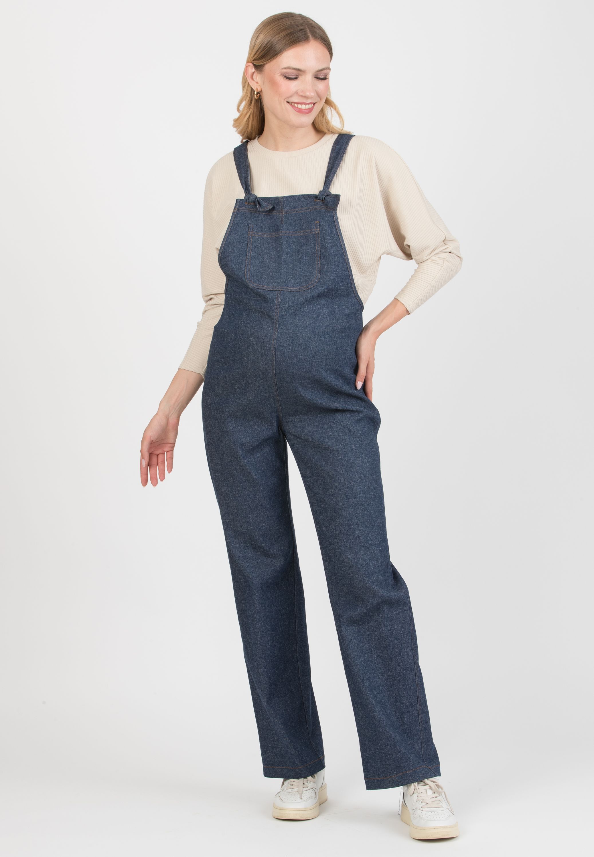 BETTA – Denim Maternity Dungaree (Blu Scuro)
