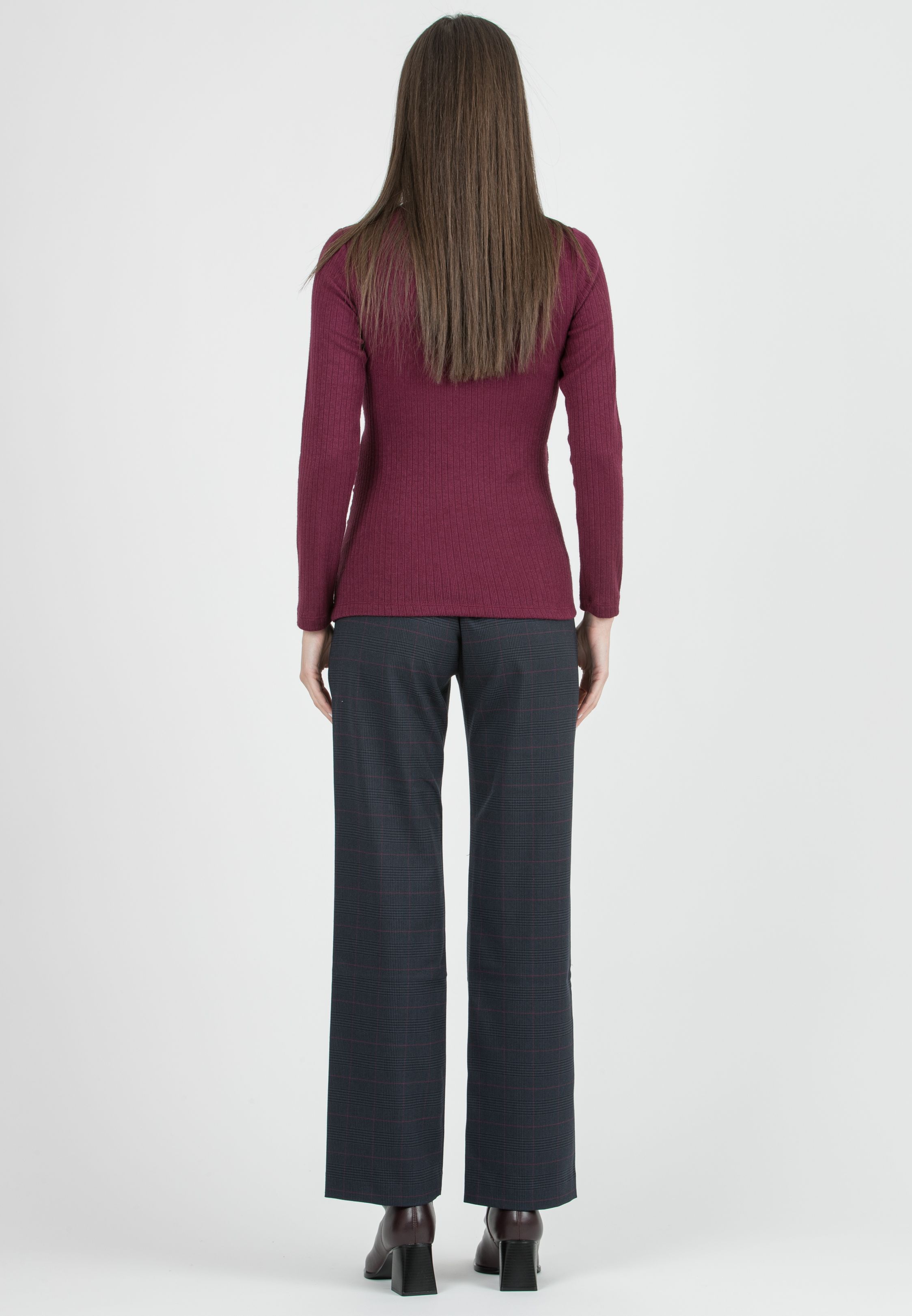 ALEX – Maternity Trousers in Patterned Fabric (Ciclamino)