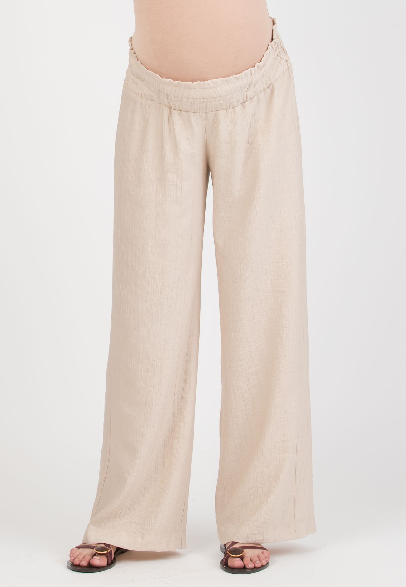 GUENDALINA LG - Maternity Palazzo Trousers in Viscose (Naturale)