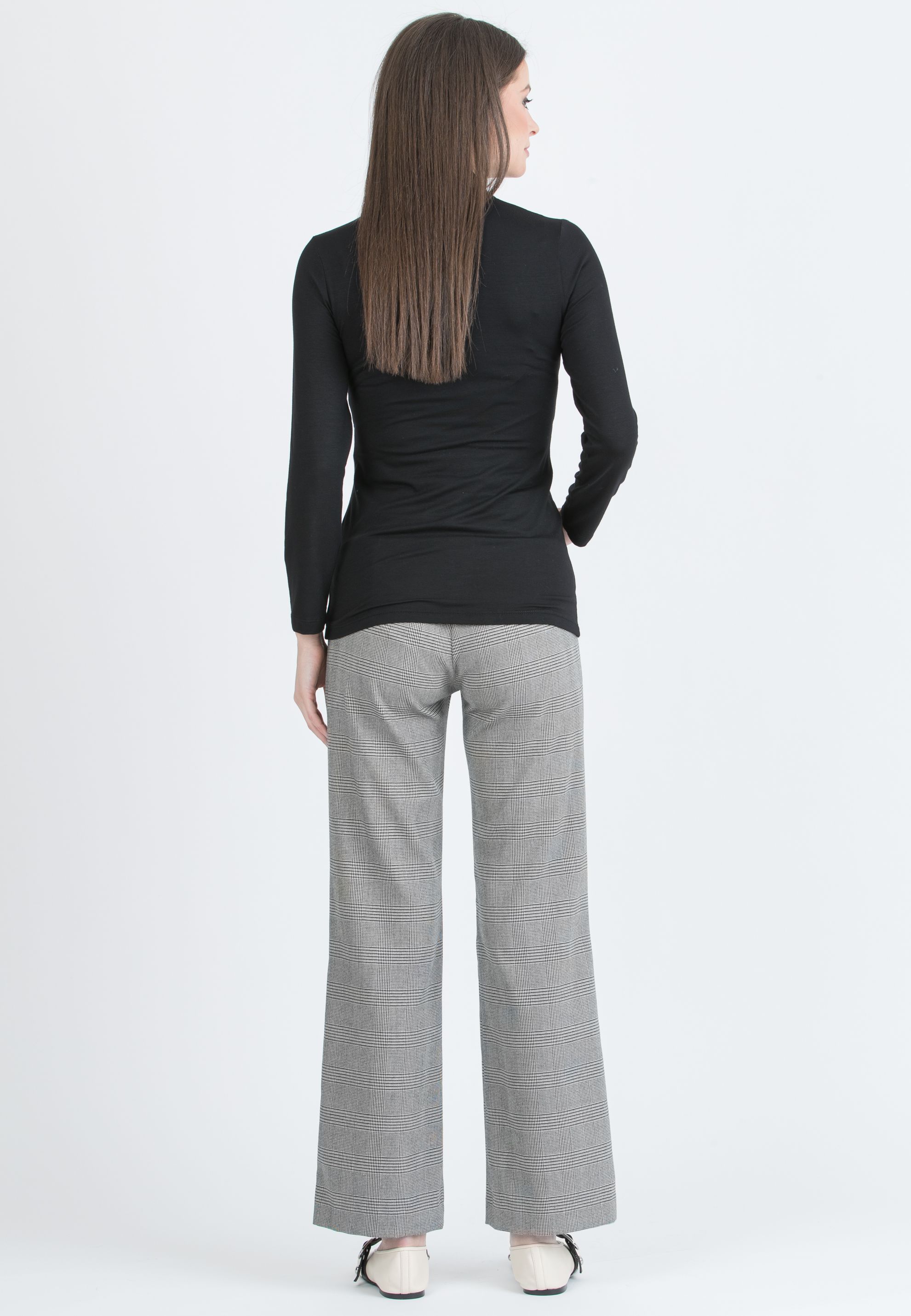 ALEX – Maternity Trousers in Patterned Fabric (Nero)