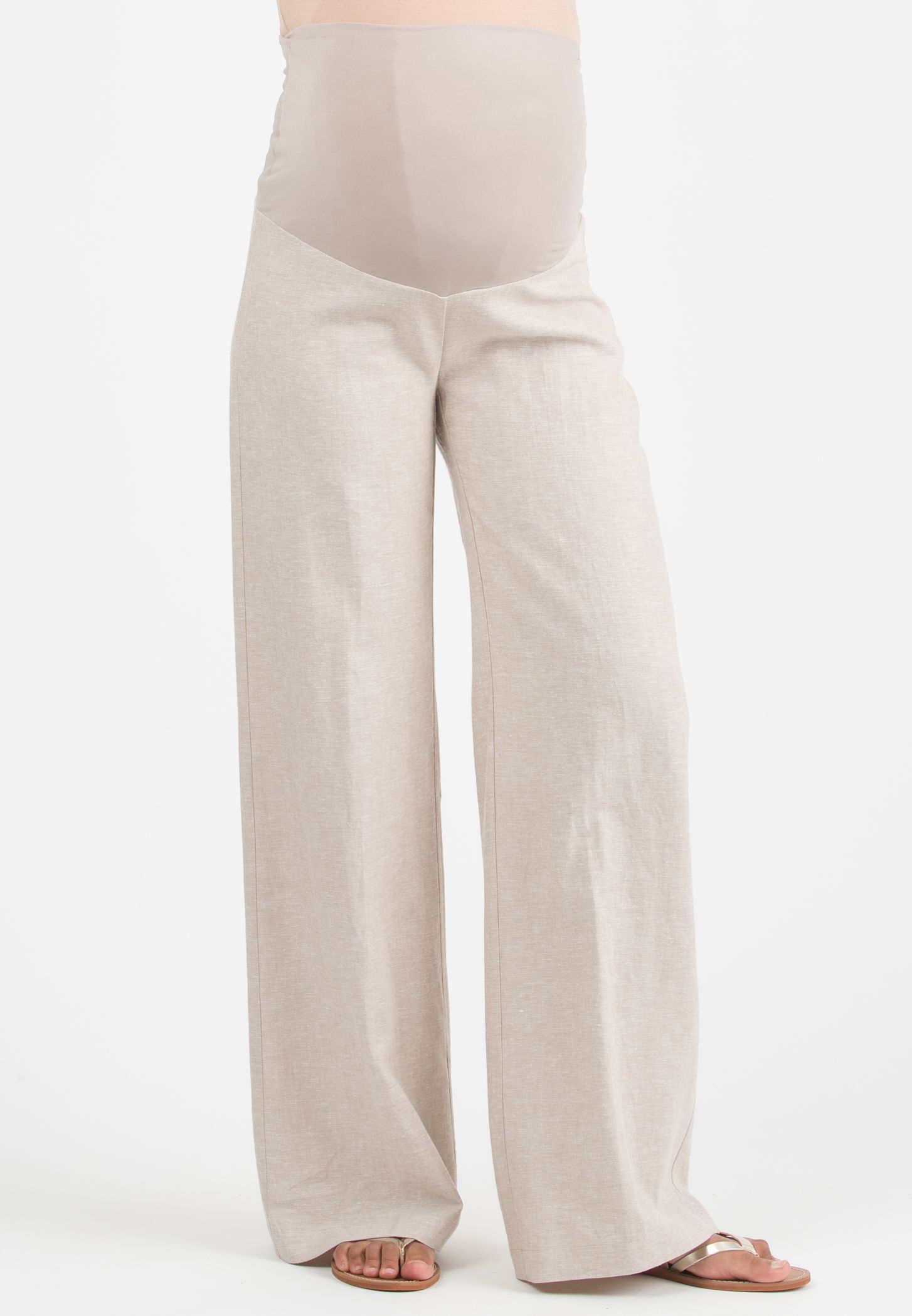 WINONA L - Maternity Palazzo Linen Trousers (Ecru')